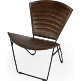 Felix Accent Chair in Brown Leather & Iron