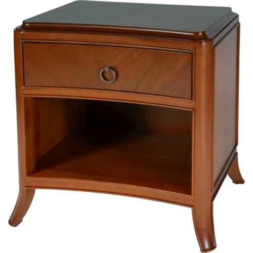 Granby 25" 1-Drawer Nightstand with Lower Shelf in Brown Wood