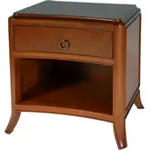 Granby 25" 1-Drawer Nightstand with Lower Shelf in Brown Wood