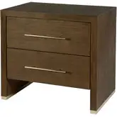 Porter 28" 2-Drawer Nightstand in Cocoa Brown Wood