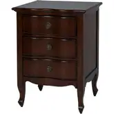 Nigel 21.5" 3-Drawer Accent Chest in Brown Finish Wood