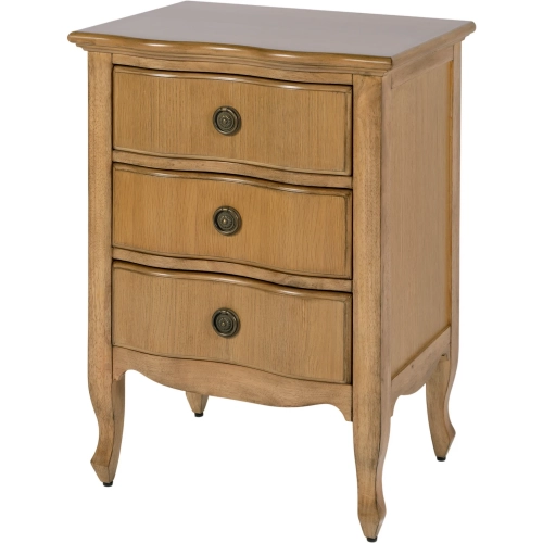 Nigel 21.5" 3-Drawer Accent Chest in Light Oak Brown Finish Wood