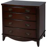 Agatha 4-Drawer Accent Chest in Distressed Dark Brown Wood