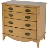 Agatha 4-Drawer Accent Chest in Distressed Medium Brown Wood