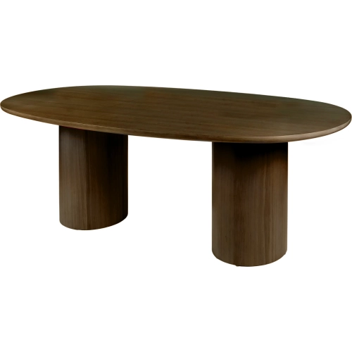 Coral 84" Oval Wood Double Pedestal Dining Table in Walnut Finish Wood