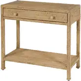 Como 1-Drawer Console Table with Shelf in Natural Banana Leaf