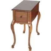 Andre 11" 1 Drawer End Table in Brown Finish Wood