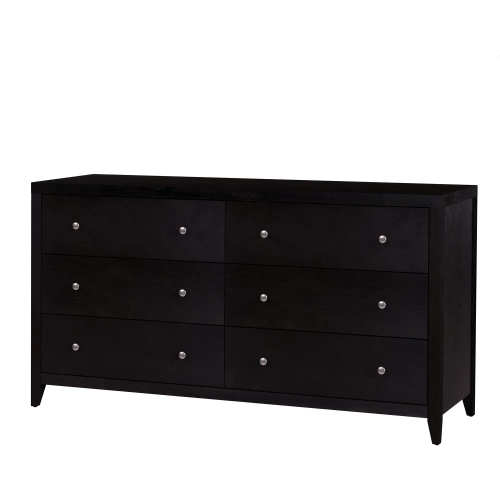 Dana 60" 6-Drawer Dresser in Antique Coffee Finish Wood