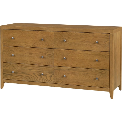 Dana 60" 6-Drawer Dresser in Natural Finish Wood