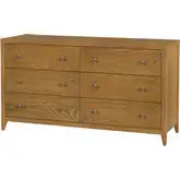 Dana 60" 6-Drawer Dresser in Natural Finish Wood