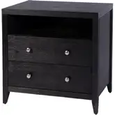 Dana 28" 2-Drawer Nightstand with Top Shelf in Antique Coffee Finish Wood
