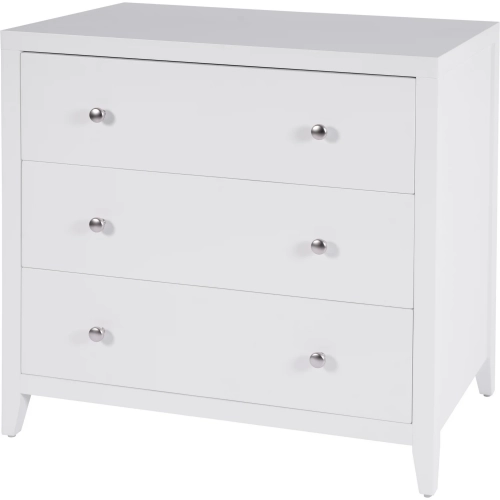 Dana 3-Drawer Chest in White Finish Wood