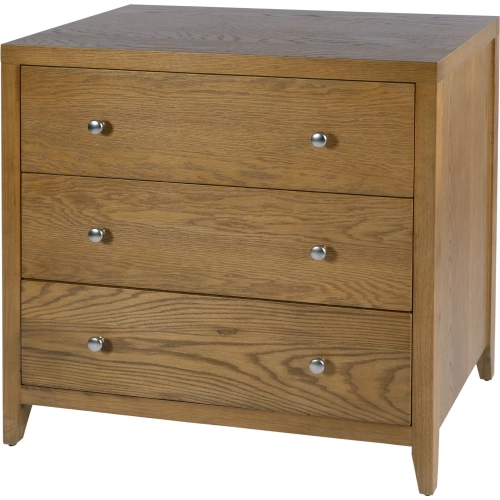 Dana 34" 3-Drawer Chest in Natural Finish Wood
