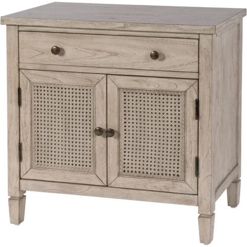 Flagstaff 30" 1-Drawer 2-Door Accent Chest in Gray Wood & Cane