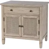 Flagstaff 30" 1-Drawer 2-Door Accent Chest in Gray Wood & Cane