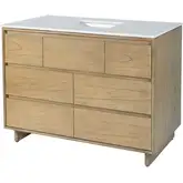 Halmstad 48" Single Sink Bathroom Vanity in White Quartz & Blonde Finish Wood