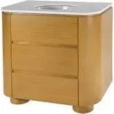 Genoa 36" Single Sink Bathroom Vanity in White Quartz & Light Oak Wood