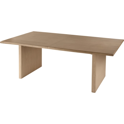Amber 84 to 108" Extendable Pedestal Dining Table in Light Driftwood Wood