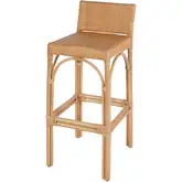Serienna 30" Low-Back Bar Stool in Natural PE Rattan & Natural Rattan