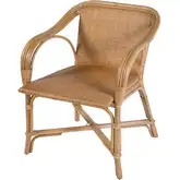 Portofino Dining Arm Chair in Natural PE Rattan & Natural Rattan