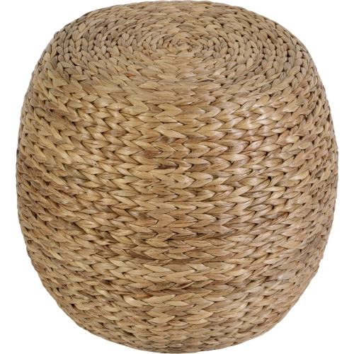 Portofino 22" Rattan Accent Stool Ottoman in Water Hyacinth & Natural