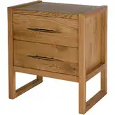 Oakley 25" 2-Drawer Nightstand in Light Brown in Natural Wood