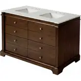 Rachelle 60" Double Bathroom Vanity in White Carrara Marble & Walnut Finish