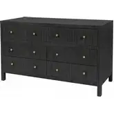 Nora 60" 6-Drawer Dresser in Charcoal Gray Raffia