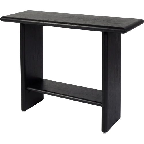 Halmstad 42" Console Table with Lower Shelf in Black Finish Wood