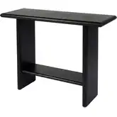 Halmstad 42" Console Table with Lower Shelf in Black Finish Wood
