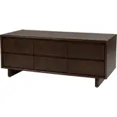 Halmstad 60" 6-Drawer TV Stand in Brown Finish Wood