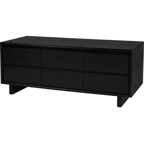Halmstad 60" 6-Drawer TV Stand in Black Finish Wood