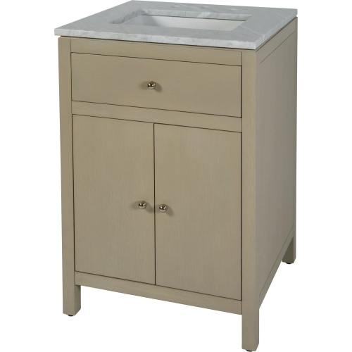 Nora 24" Bathroom Vanity in Carrara Marble & Antique Taupe Wood
