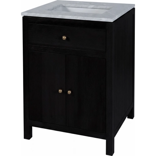 Nora 24" Bathroom Vanity in Carrara Marble & Antique Coffee Brown