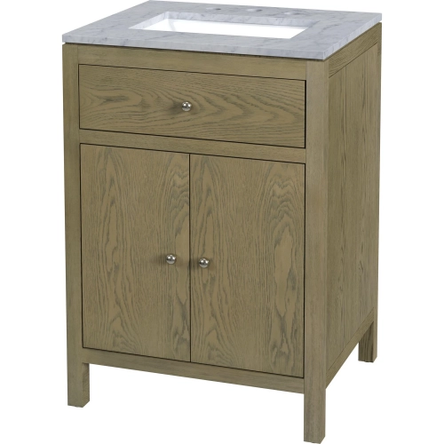 Nora 24" Bathroom Vanity in Carrara Marble & Light Oak Brown Wood