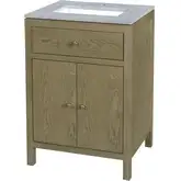 Nora 24" Bathroom Vanity in Carrara Marble & Light Oak Brown Wood