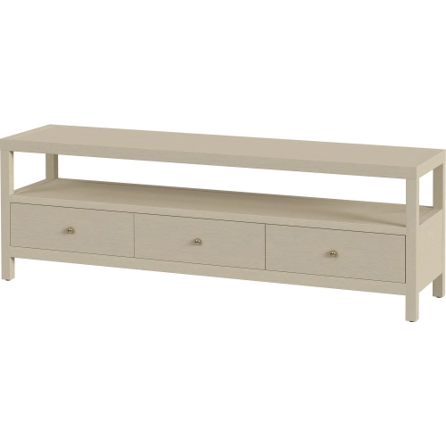 Nora 66.5" 3-Drawer TV Stand in Antique Taupe Finish Wood