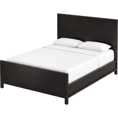 Nora Queen Panel Bed in Antique Coffee Brown Finish Wood