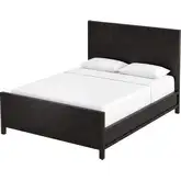 Nora Queen Panel Bed in Antique Coffee Brown Finish Wood