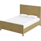 Nora Queen Panel Bed in Light Oak Brown Finish Wood