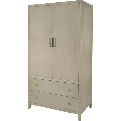 Nora 2-Drawer Armoire in Antique Taupe Wood