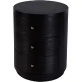 Nora 22" Round 3-Drawer End Table in Antique Coffee Finish Wood