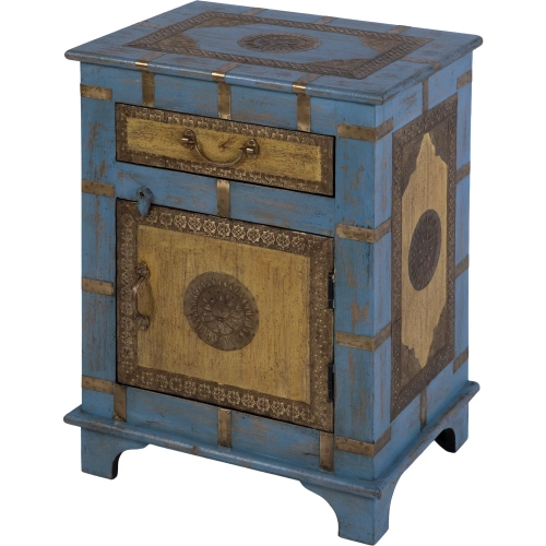 Erika 19" End Table with Storage in Distressed Blue
