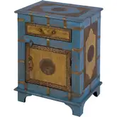 Erika 19" End Table with Storage in Distressed Blue