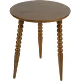 Fluornoy 22" Round End Table with Tripod Legs in Brown Wood