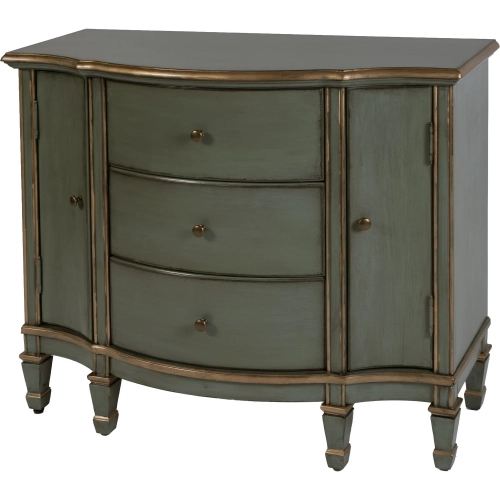 Sheffield 40" Demilune Wood 3-Drawer 2-Door Accent Cabinet in Pastel Green