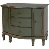 Sheffield 40" Demilune Wood 3-Drawer 2-Door Accent Cabinet in Pastel Green