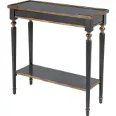 Aubrey 29"W Console Table with Lower Shelf in Distressed Blue & Gold Wood