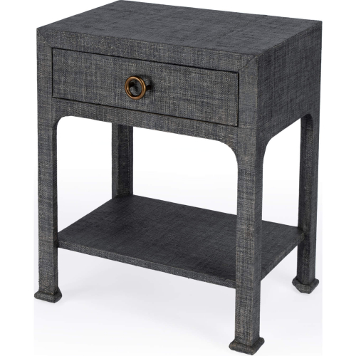 Chatham Nightstand in Charcoal Gray Raffia