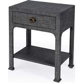 Chatham Nightstand in Charcoal Gray Raffia